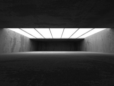Boş beton duvar odası iç 
