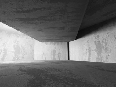 Karanlık beton boş odası iç