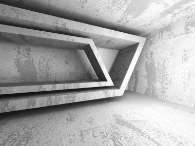 Boş beton duvarların iç Oda. 