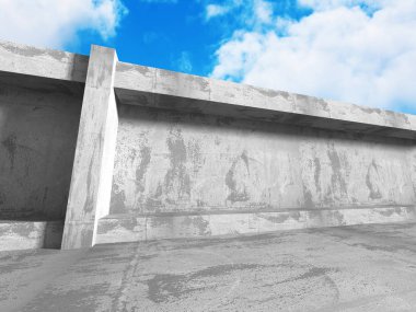 Bulutlu gökyüzü üzerinde beton mimari