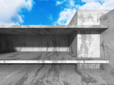 Bulutlu gökyüzü üzerinde beton mimari