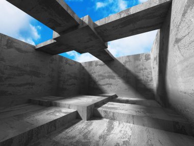 Bulutlu gökyüzü üzerinde beton mimari