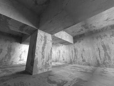 boş karanlık beton odası iç 
