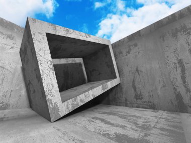 Bulutlu gökyüzü üzerinde beton mimari