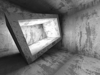 Karanlık beton boş odası iç 