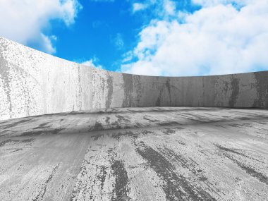 Bulutlu gökyüzü üzerinde beton mimari