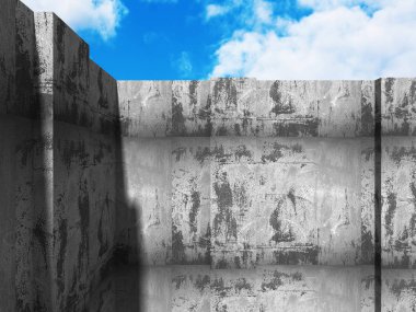 Bulutlu gökyüzü üzerinde beton mimari