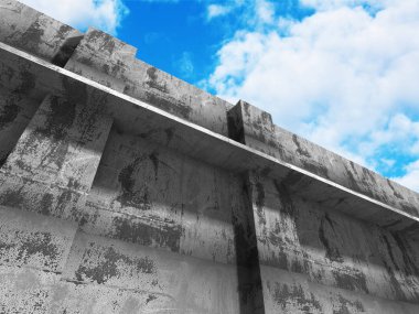 Bulutlu gökyüzü üzerinde beton mimari