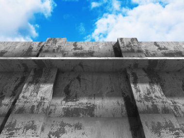 Bulutlu gökyüzü üzerinde beton mimari