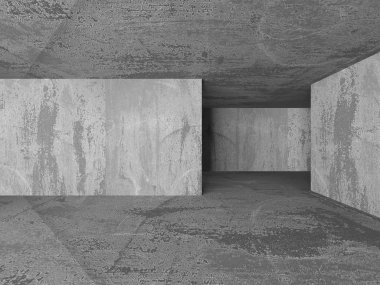 boş karanlık beton odası iç 