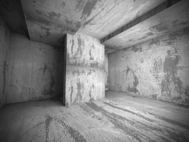 Karanlık beton boş oda kentsel iç 