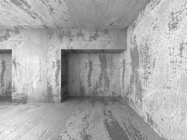 Karanlık beton boş odası iç