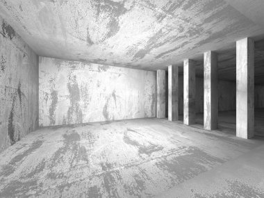 Soyut boş karanlık beton Oda. 