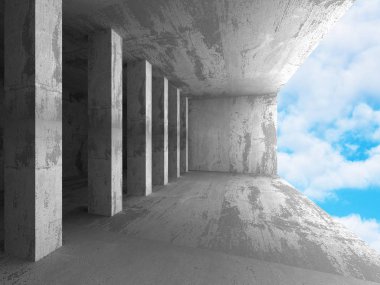 Boş beton duvar Oda.