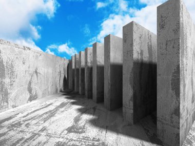 Bulutlu gökyüzü üzerinde beton mimari