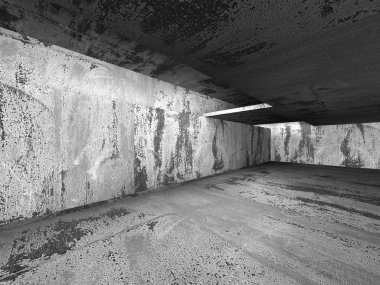 boş karanlık beton odası iç. 