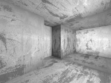 boş karanlık beton odası iç. 