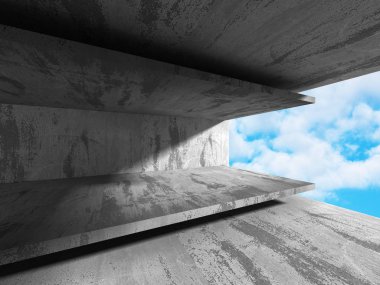 Bulutlu gökyüzü üzerinde beton mimari