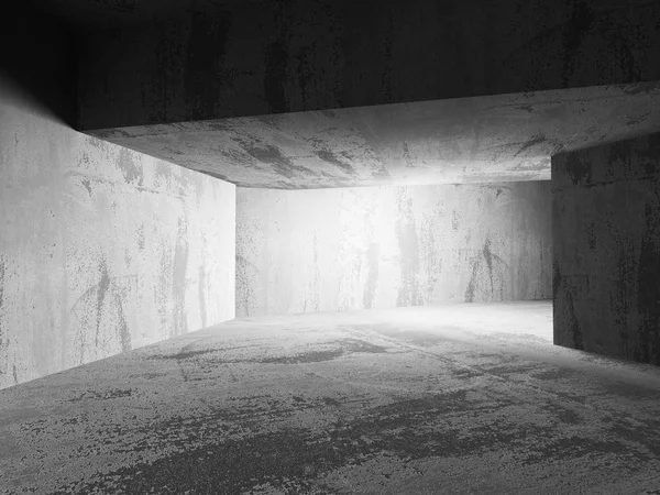 Ark betonwanden kamer interieur met licht — Stockfoto
