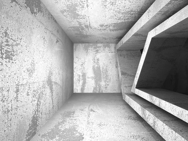 Donkere lege betonnen kamer interieur — Stockfoto