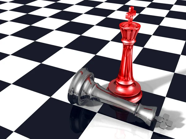 Zwei gläserne Schachkönige — Stockfoto