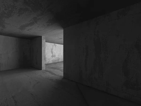 Concrete Walls Dark Room. — Stock Photo, Image