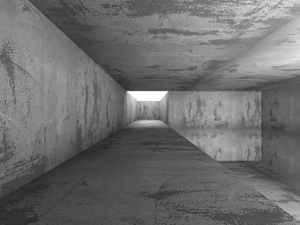 concrete empty room with ceiling lights.