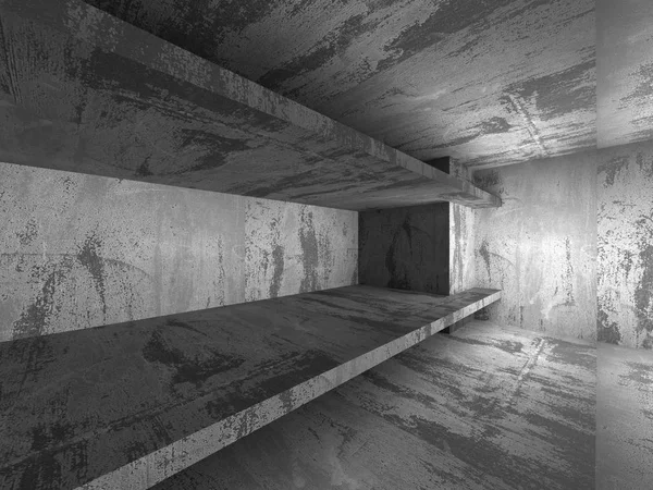 Σκοτεινό κενό σκυρόδεμα υπόγειο εσωτερικό δωματίου. — Φωτογραφία Αρχείου
