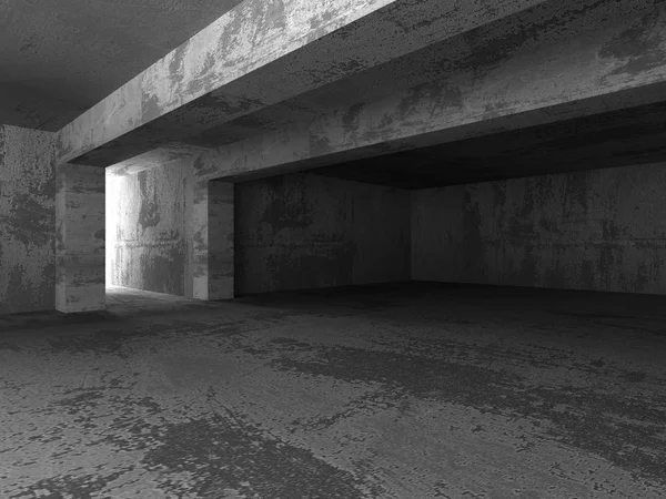 Quarto vazio de concreto escuro interior urbano — Fotografia de Stock