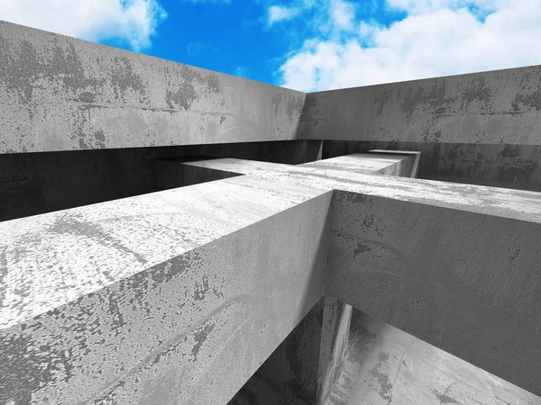 Arquitetura de concreto com céu nublado — Fotografia de Stock