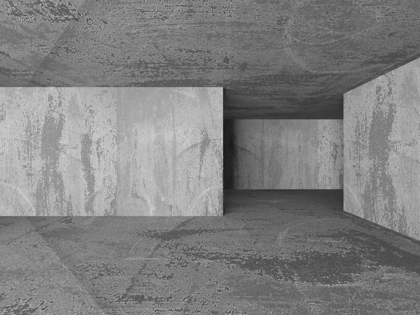 Lege donkere concreet kamer interieur — Stockfoto