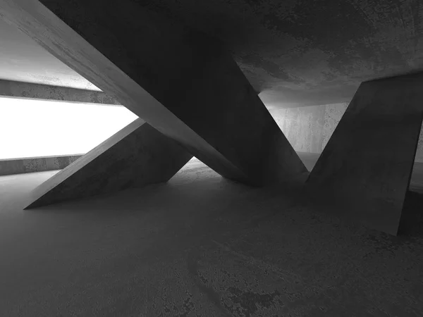 Donkere lege kamer. Roestige betonwanden. — Stockfoto