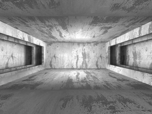 Karanlık beton duvarların iç Oda — Stok fotoğraf