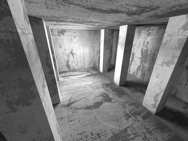 Abstrakte Beton leeren dunklen Raum Interieur. — Stockfoto