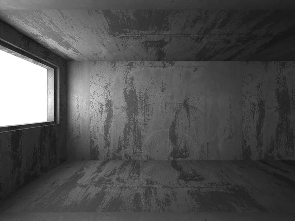 Interior vazio do quarto escuro de concreto com luz — Fotografia de Stock