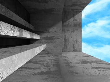 Bulutlu gökyüzü üzerinde beton mimari