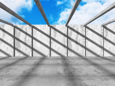 Bulut gökyüzü üzerinde beton mimari 