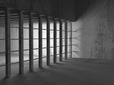 Beton karanlık boş odası iç. 