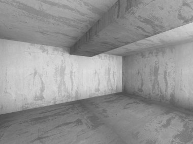 Karanlık beton oda iç köşe