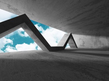 Bulutlu gökyüzü ile beton mimarisi 