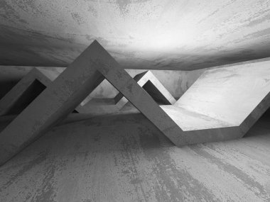 boş karanlık beton odası iç.