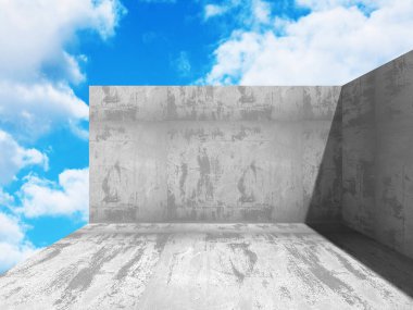 Bulut gökyüzü üzerinde beton mimari 