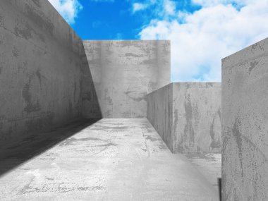 Bulut gökyüzü üzerinde beton mimari 