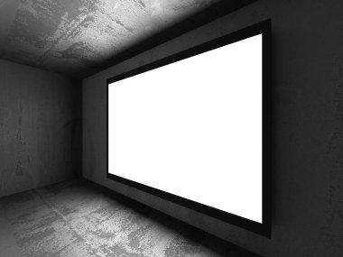 Beton duvar üzerinde ışık boş afiş billboard