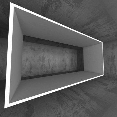 Karanlık boş oda. Beton paslı duvarlar. 