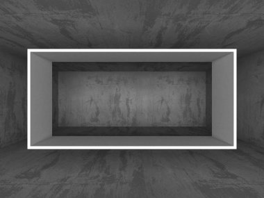 Karanlık beton boş odası iç 