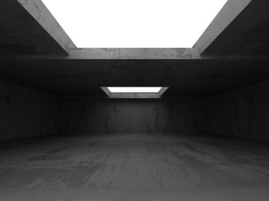 boş karanlık beton odası iç. 