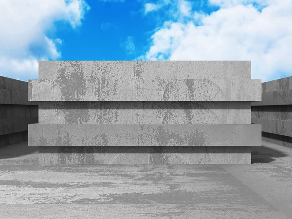 Bulutlu gökyüzü ile beton mimarisi 