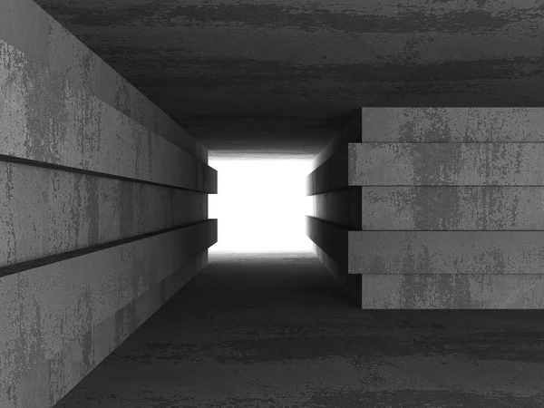 Boş beton karanlık odası iç ışık