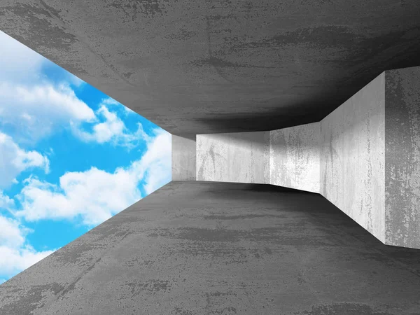Bulutlu gökyüzü ile beton mimarisi 